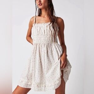 Free People Cream Sun dress with purple Accents
